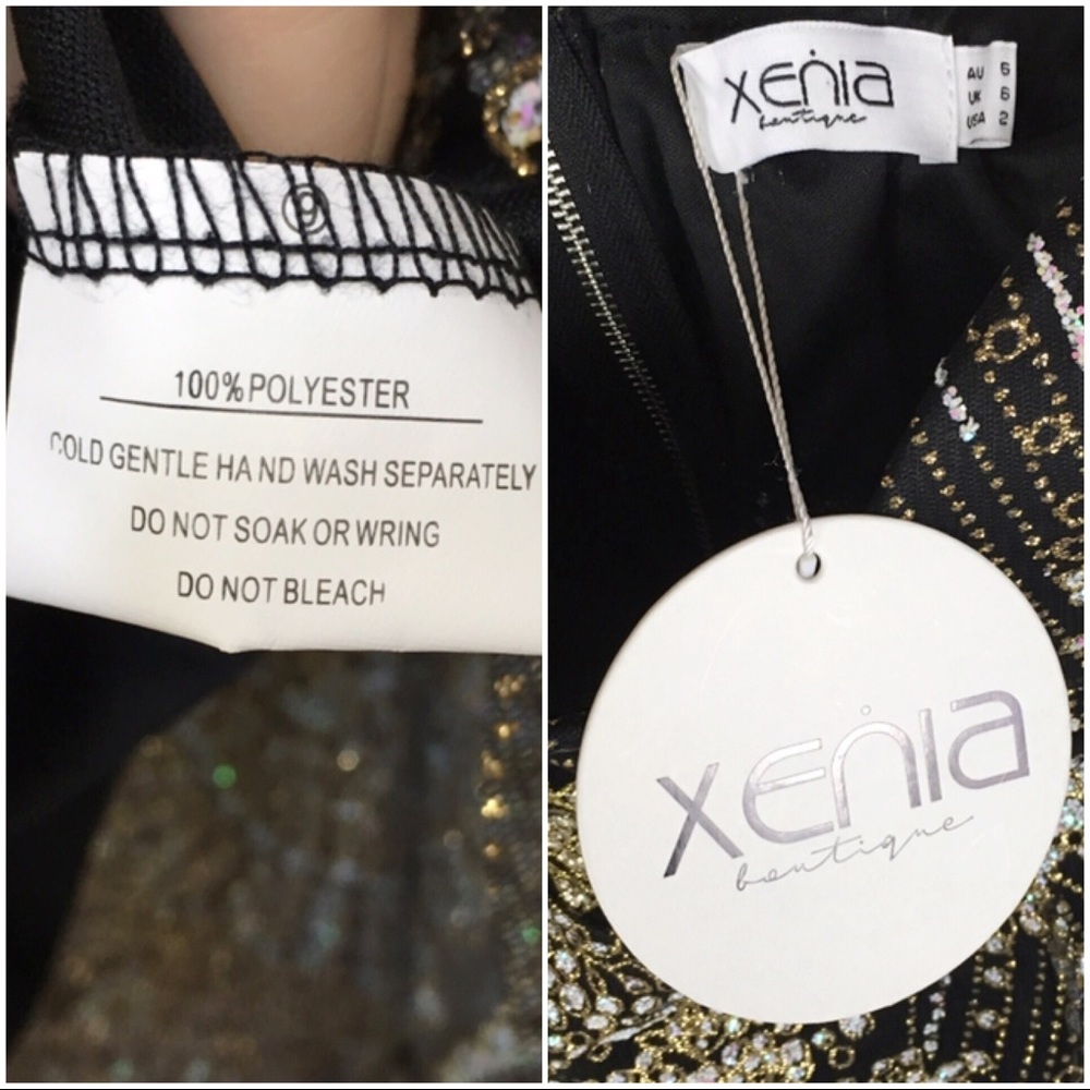 Xenia Boutique Byzantine Glitter Mini Dress Size 2 - Picture 8 of 8
